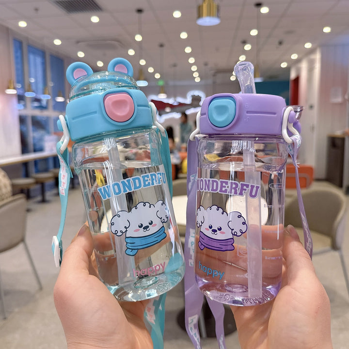 Ladies Playful waterproof drinking bottle with carrying strap Kalsten