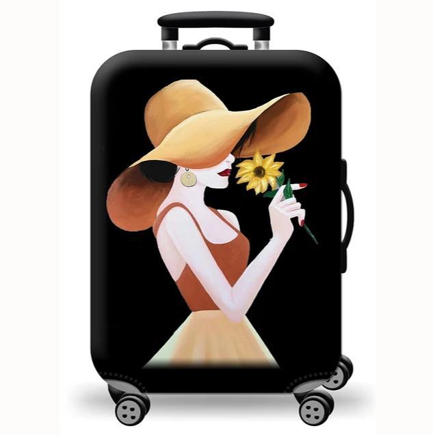 Unisex stretchable suitcase cover with cute alpaca design, elastic protective cover for hard-shell and fabric suitcases Kalsten