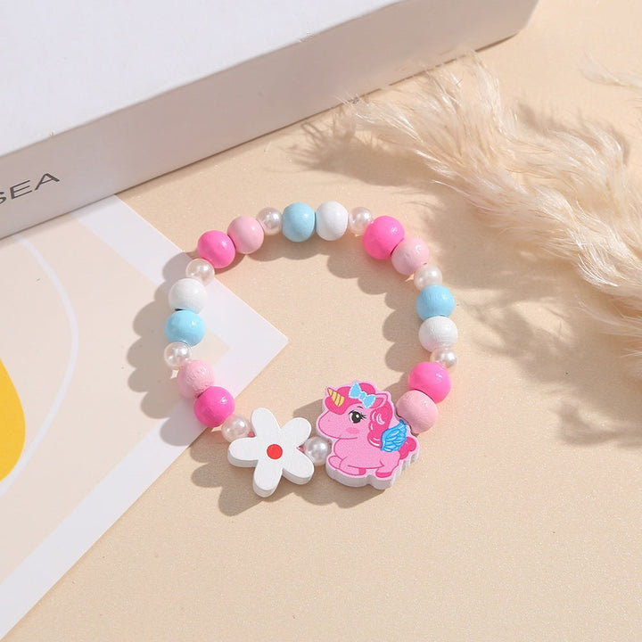 Playful children's bracelet with unicorn and flower motif Kalsten