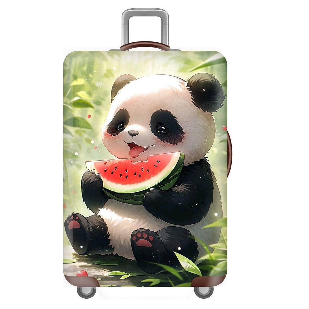 Unisex non-elastic suitcase cover for hard shell trolley with cute panda design, stretch protective cover with handle and wheel openings Kalsten
