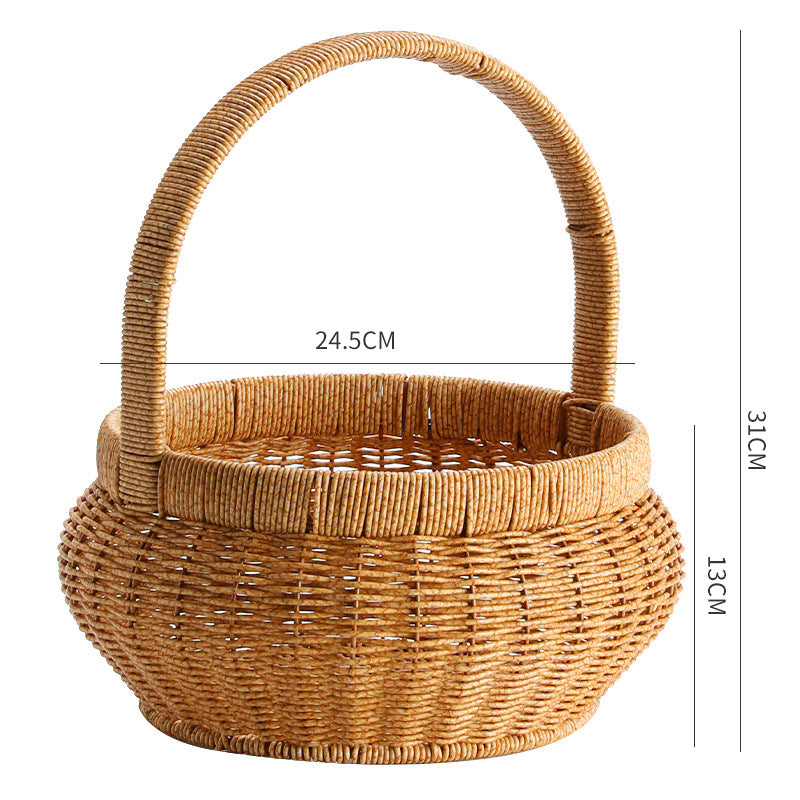 Unisex Handwoven Shopping Basket with Practical Handle Kalsten