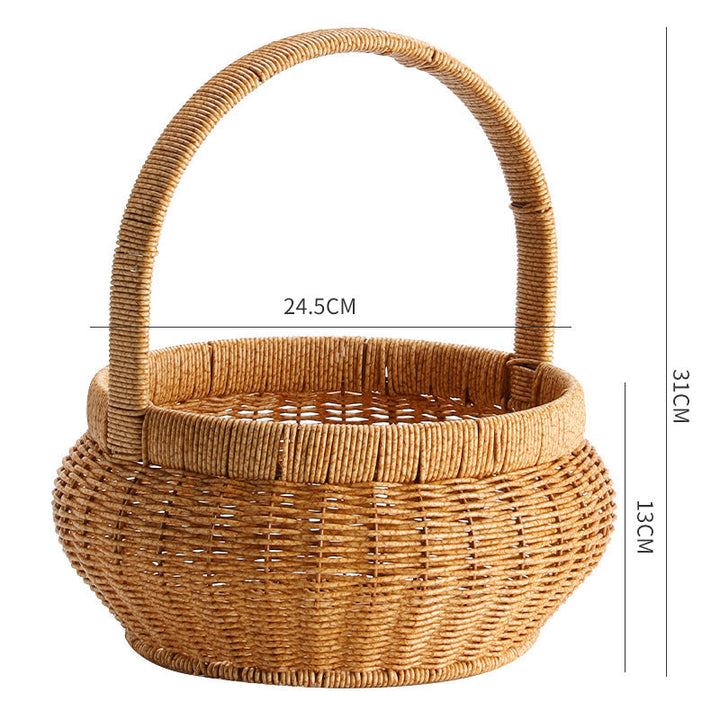 Unisex Handwoven Shopping Basket with Practical Handle Kalsten