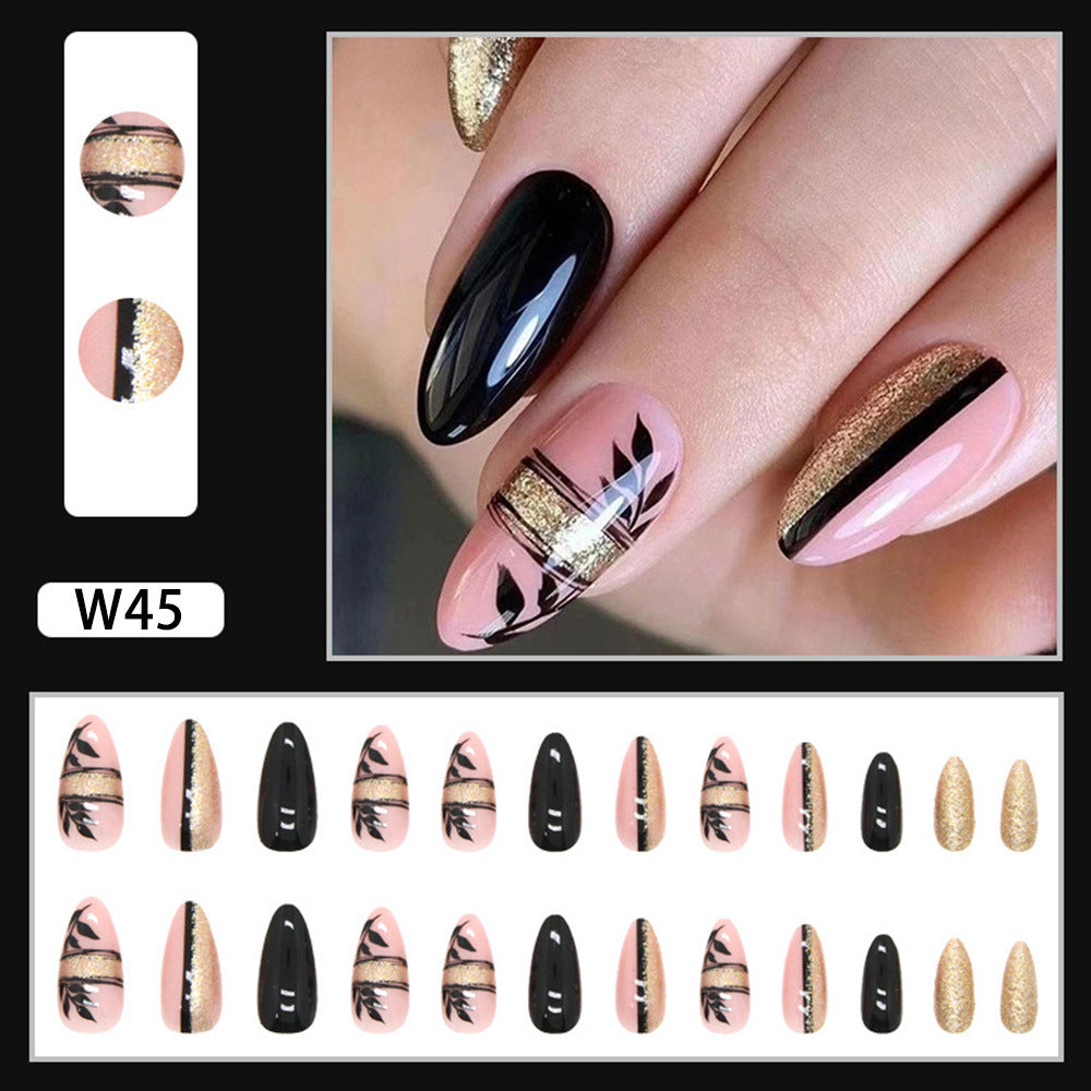 Artificial Nail Set with Glamorous Marbled Design Acalora