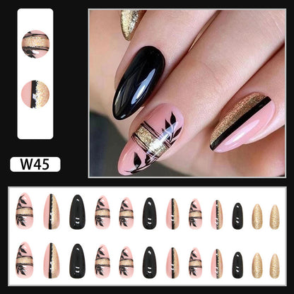 Artificial Nail Set with Glamorous Marbled Design Acalora