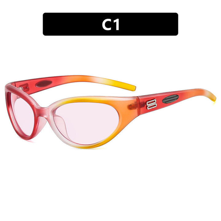 Ladies extravagant sunglasses with curved design Kalsten