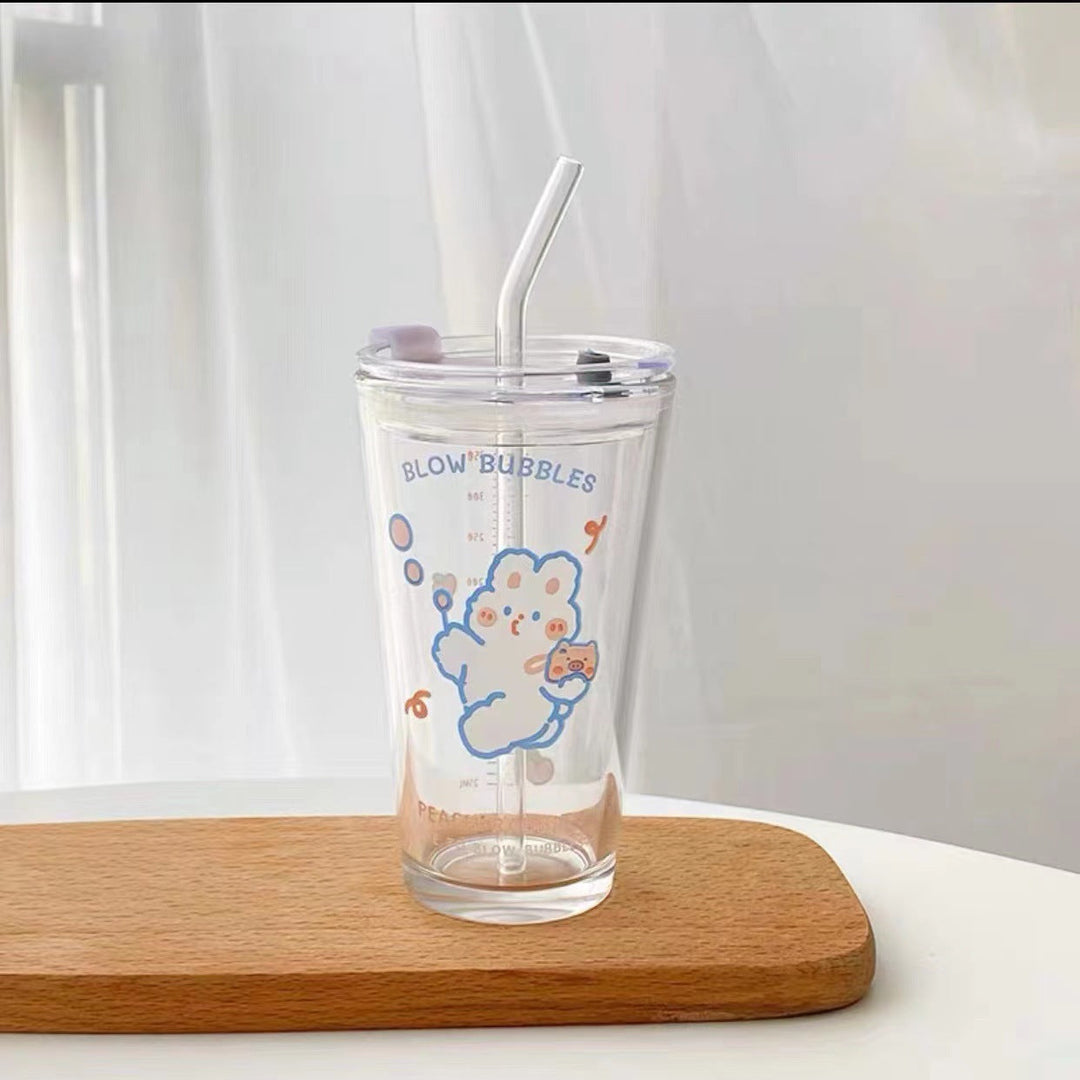 Ladies funny Tritan drinking cup with lid and straw Kalsten