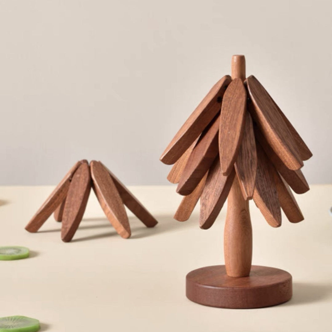 Wood-Look Coaster Set