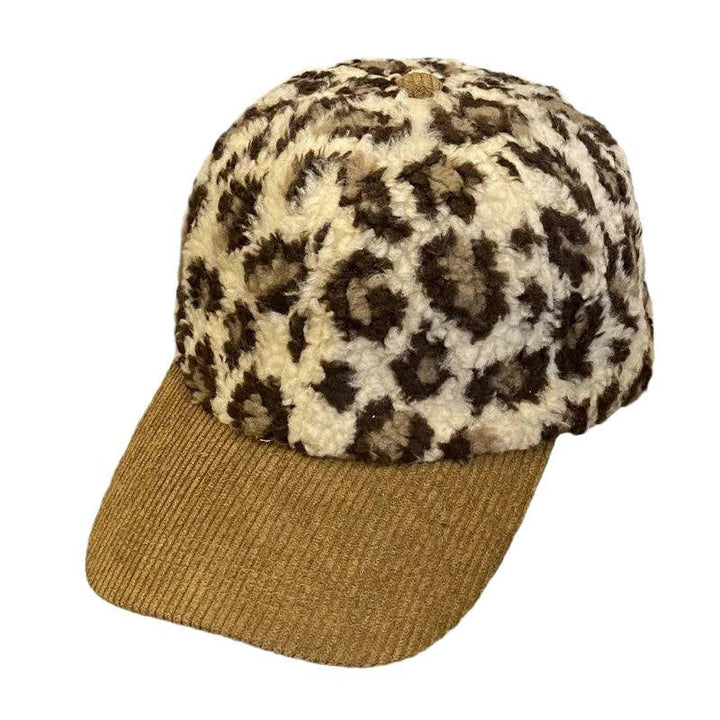 Women's Leopard Print Fleece Baseball Cap Kalsten