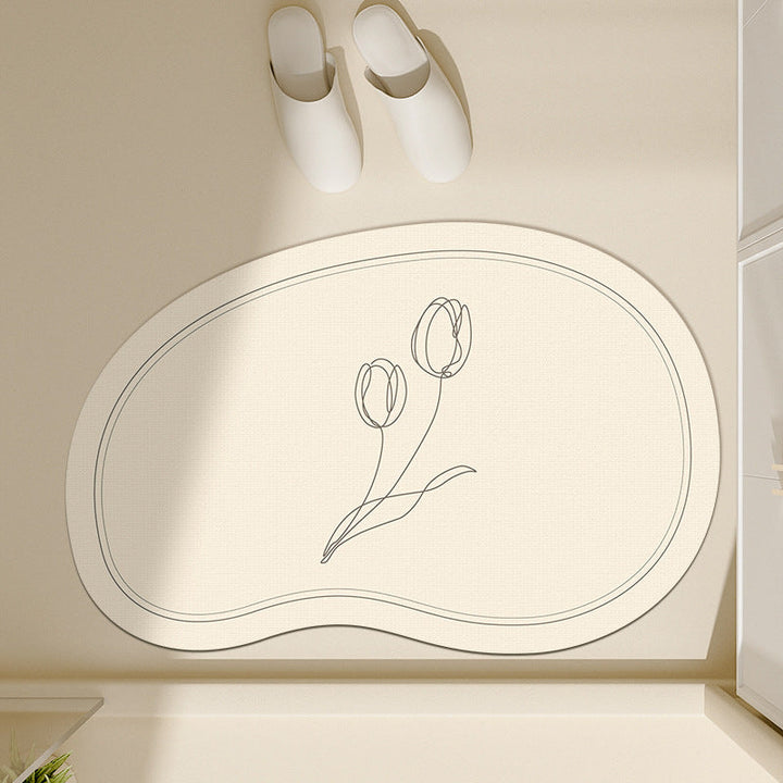 Floral-Inspired Decorative Bath Mat Kalsten