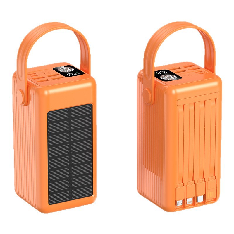 Portable Solar Power Bank with Integrated Cable Management and LED Display Kalsten