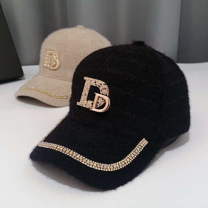 Women's Luxury Embellished Fleece Baseball Cap Kalsten