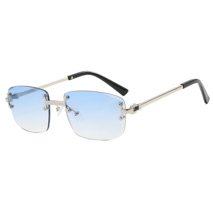 Women's elegant square sunglasses with transparent lenses and high-quality metal frame Kalsten