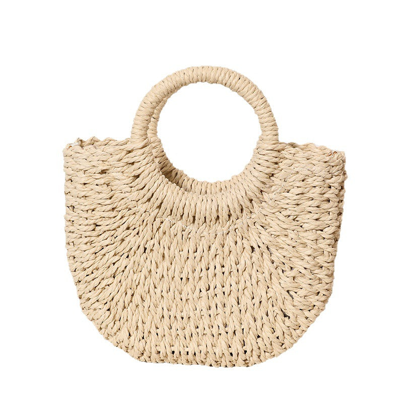Trendy Bast Bag with Round Handle and Textured Design Kalsten