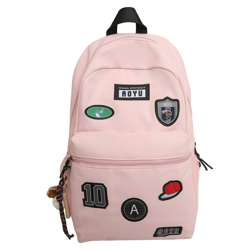 Stylish Graphic Patch School Backpack Kalsten