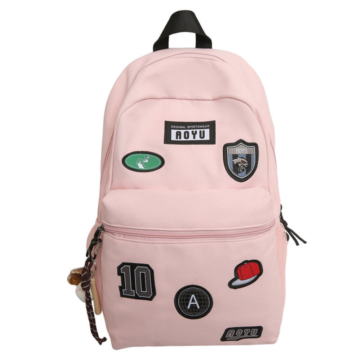 Stylish Graphic Patch School Backpack Kalsten