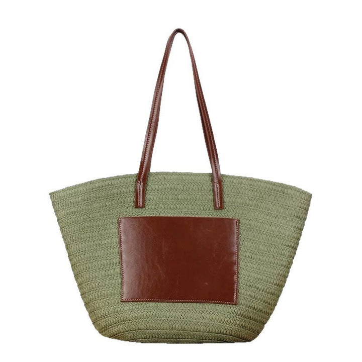 Trendy Rattan Bag with Leather Accents Kalsten
