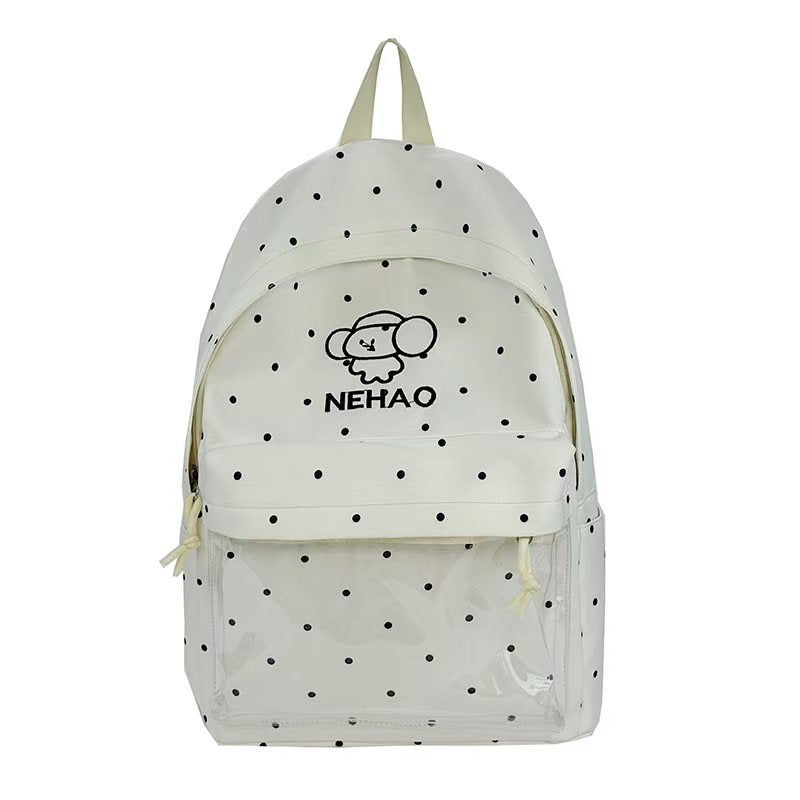 Transparent Front Polka Dot Backpack Kalsten