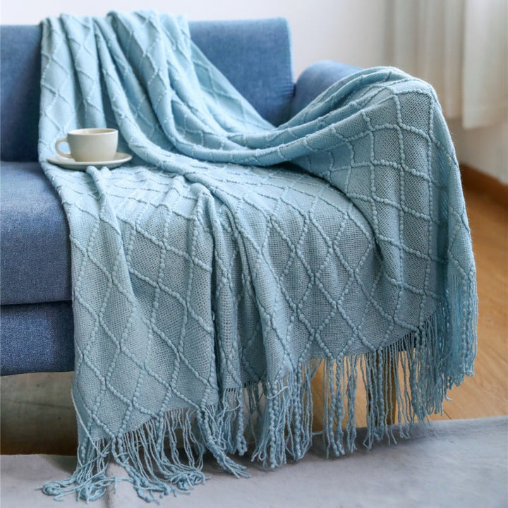 Women’s knitted blanket with textured wave pattern Kalsten