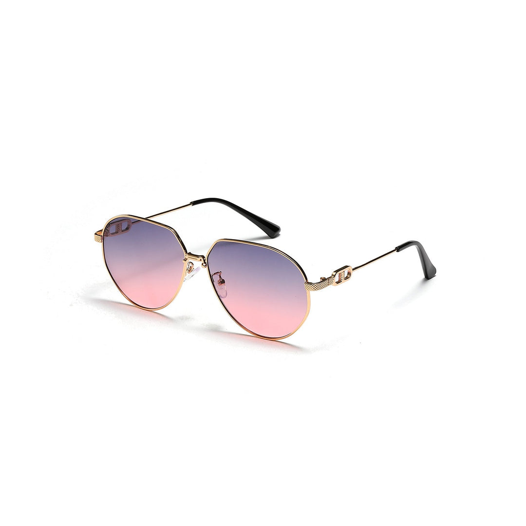 Ladies stylish oval sunglasses with fashionable metal frame Kalsten