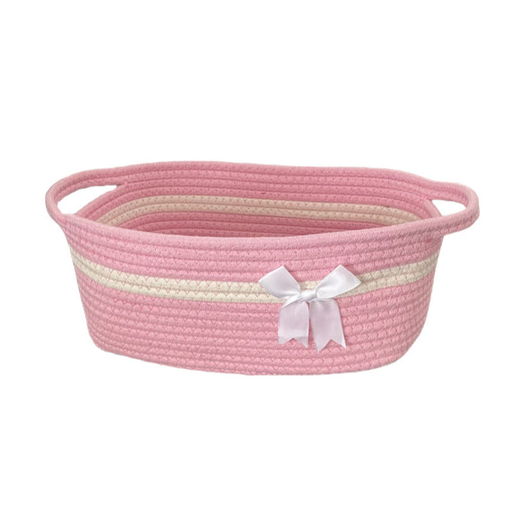 Women's decorative storage basket with bow accent Kalsten
