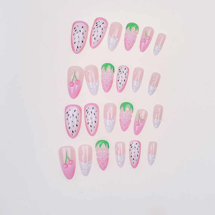 Artistic Fruit-Themed Press-On Nail Set Kalsten