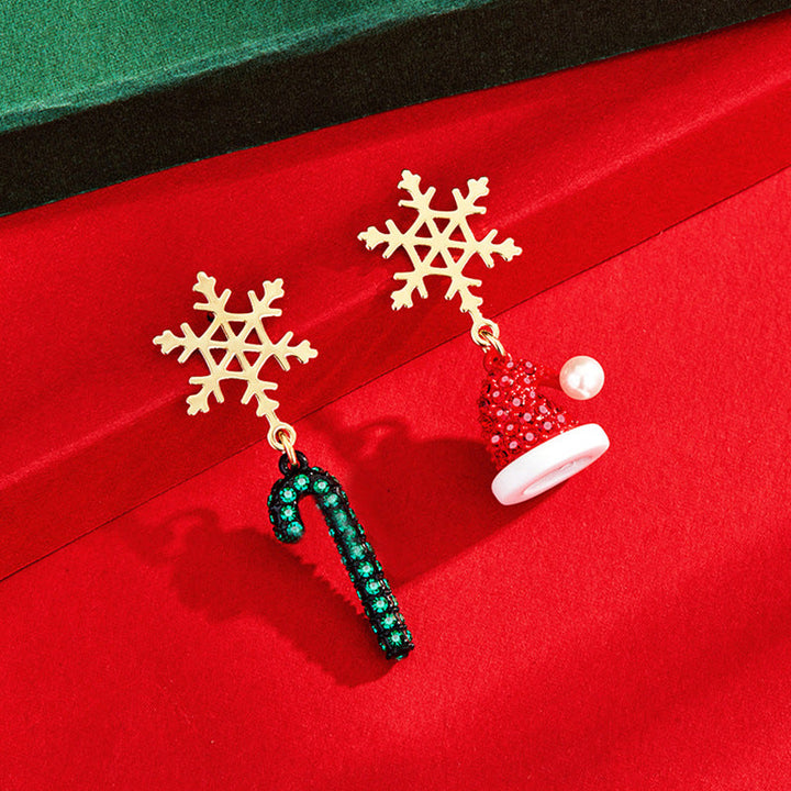 Asymmetric Christmas Earrings