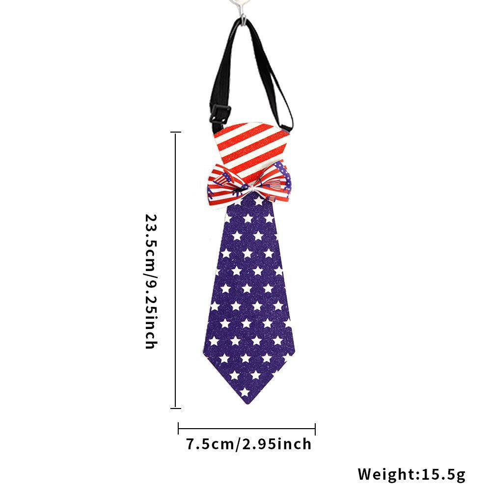Unisex decorative pet tie with adjustable collar and bow accent Kalsten