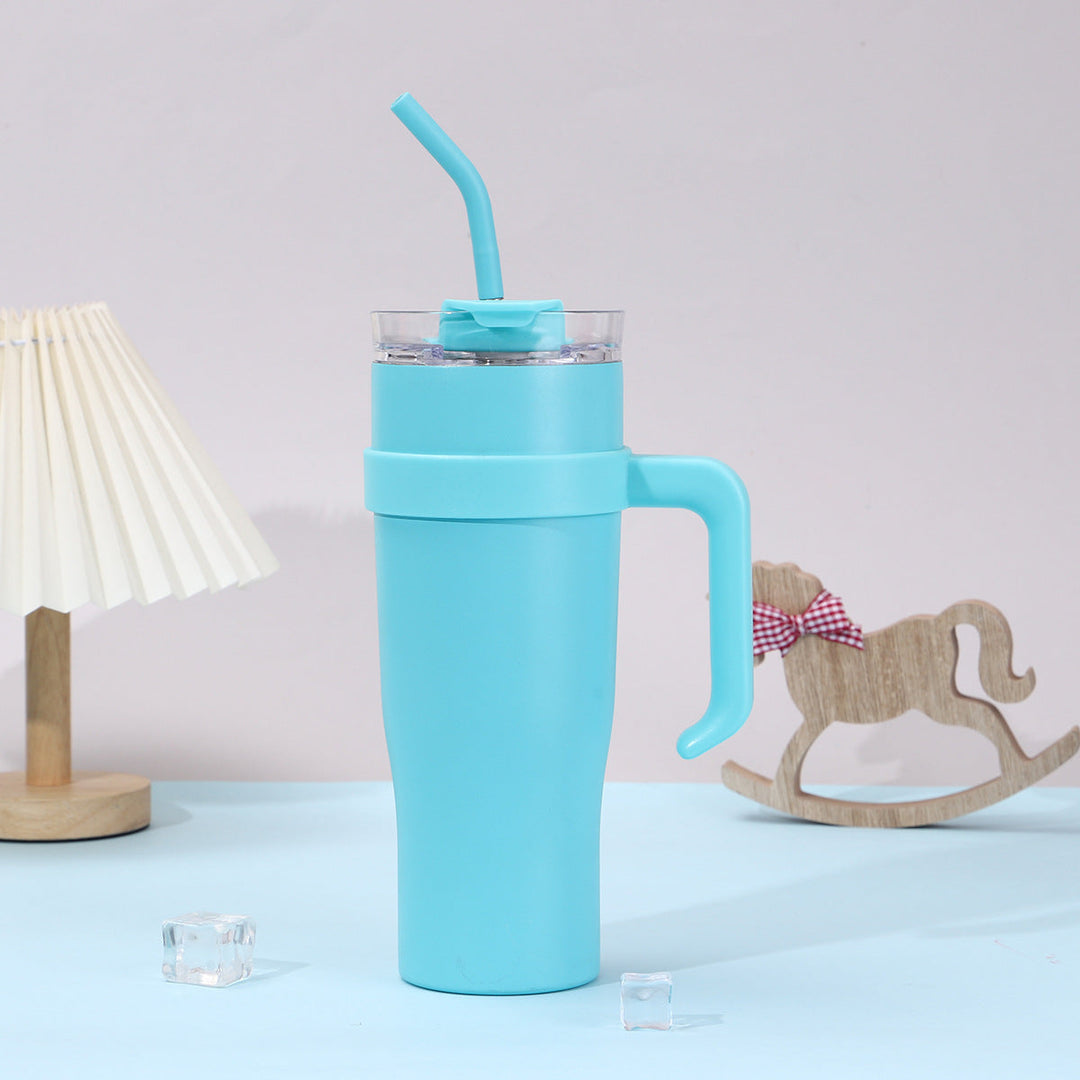 Women Insulated Mug with Plastic Handle and Integrated Straw Kalsten