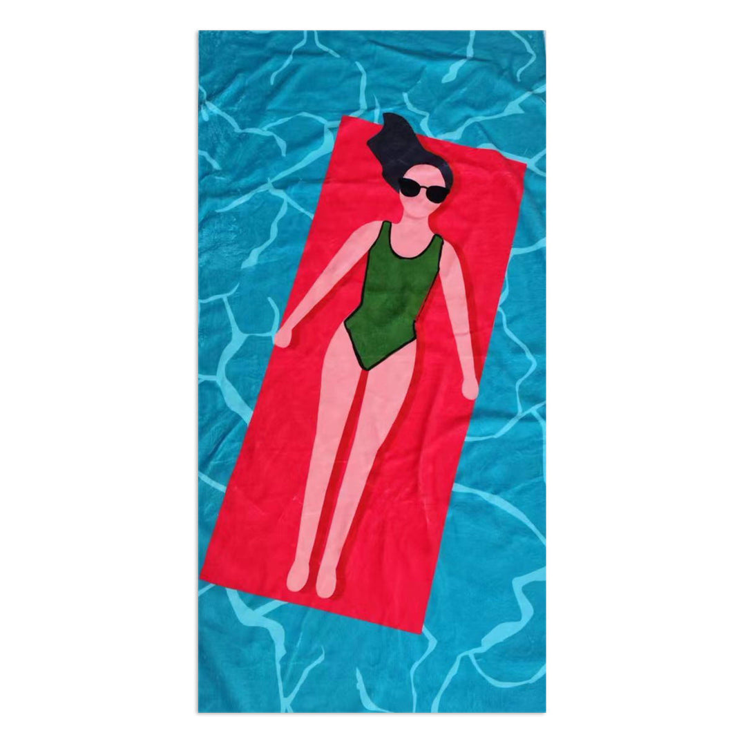 Beach towel with stylish palm motif Kalsten