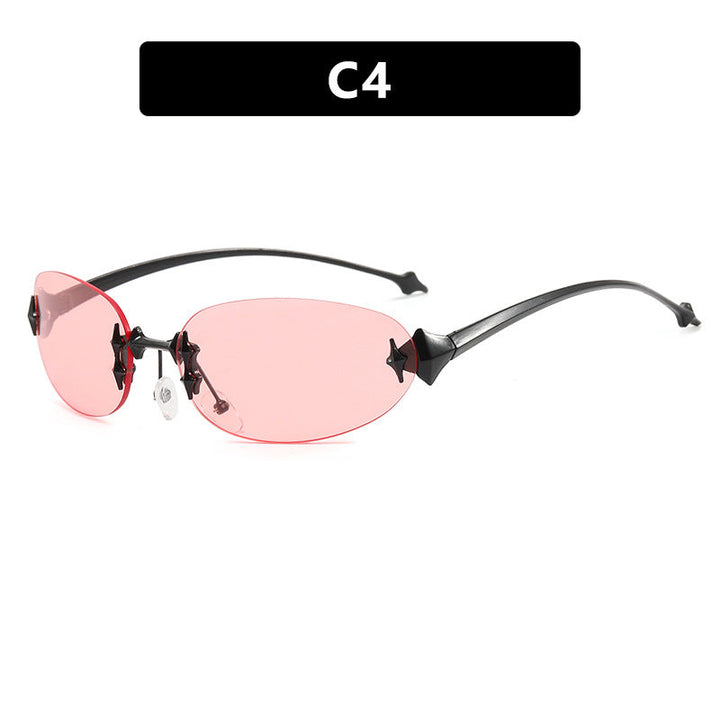 Ladies fashionable sunglasses in futuristic design with mirrored frame Kalsten