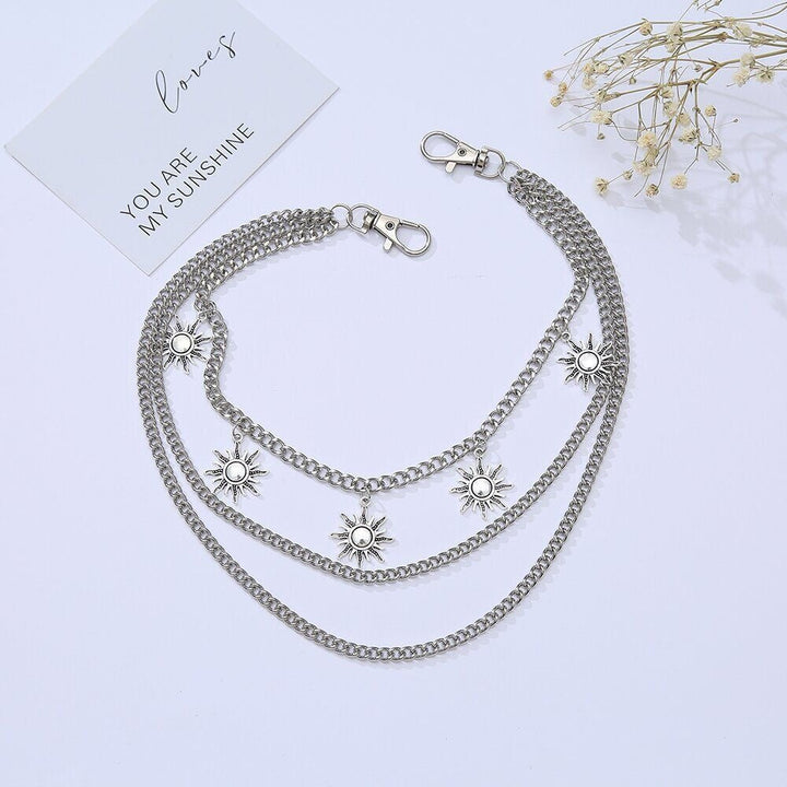 Fashionable chain necklace with sun motifs Kalsten