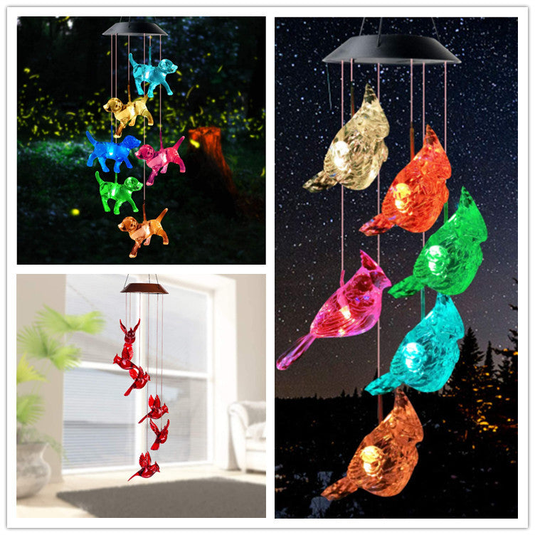 LED Solar Butterfly Wind Chime Garden Hanging Light Kalsten