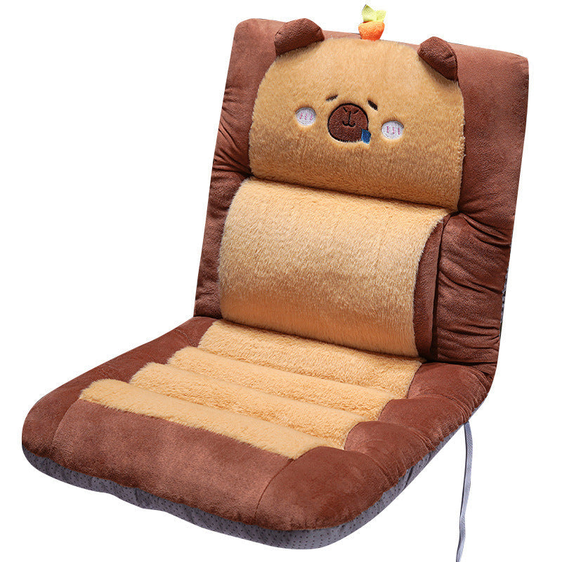 Plush seat cushion with cheerful fruit motif Kalsten