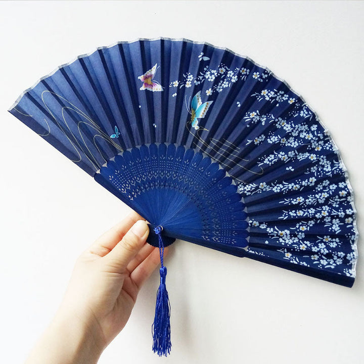 Women Elegant handcrafted fan with floral motifs Kalsten
