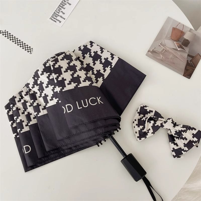 Ladies Folding Umbrella with Elegant Bow Application Kalsten