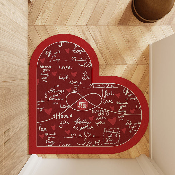 Heart-Shaped Non-Slip Area Mat Kalsten