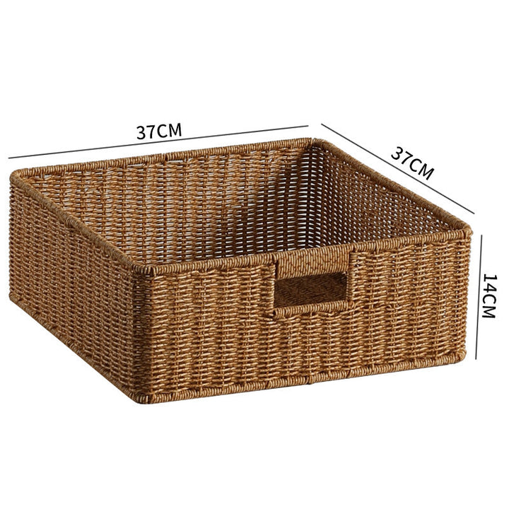 Handwoven Rectangular Storage Basket with Cut-Out Handles Kalsten