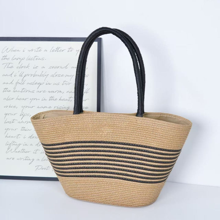 Beach bag with elegant stripe pattern and sturdy shoulder straps Kalsten