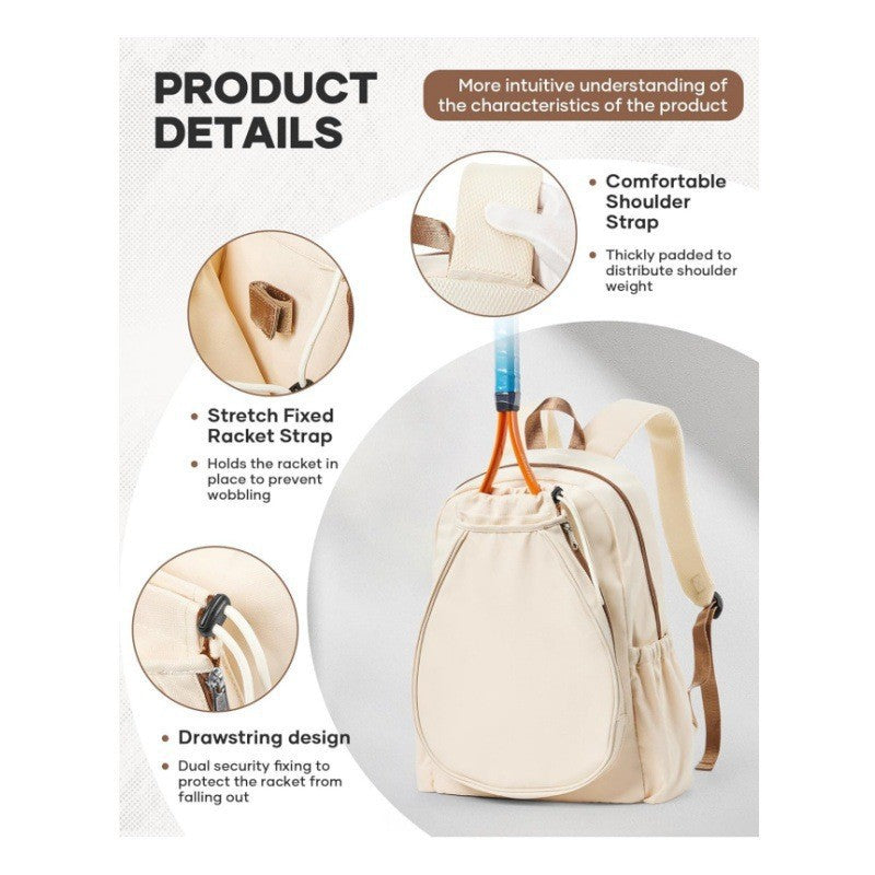 Sporty tennis backpack with specially shaped compartments for rackets and drinks Kalsten