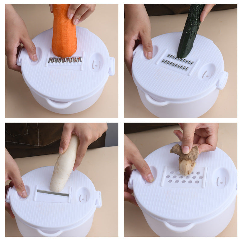 Multifunctional vegetable slicer with integrated cutting attachments Kalsten