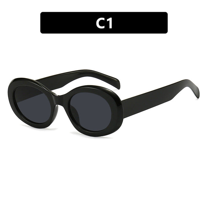 Women's fashionable sunglasses in original oval design with transparent frame and UV protection Kalsten