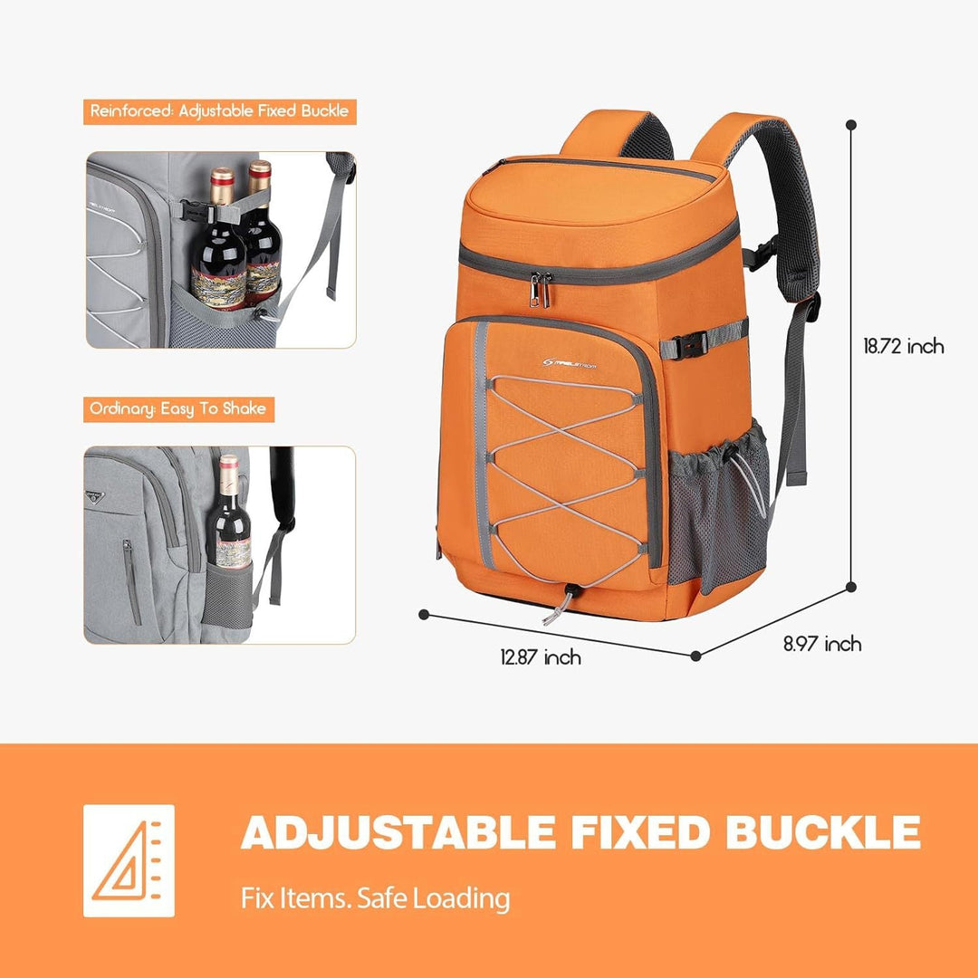 Unisex nan insulated picnic backpack with integrated cooler compartment, bottle holder and adjustable strap system Kalsten