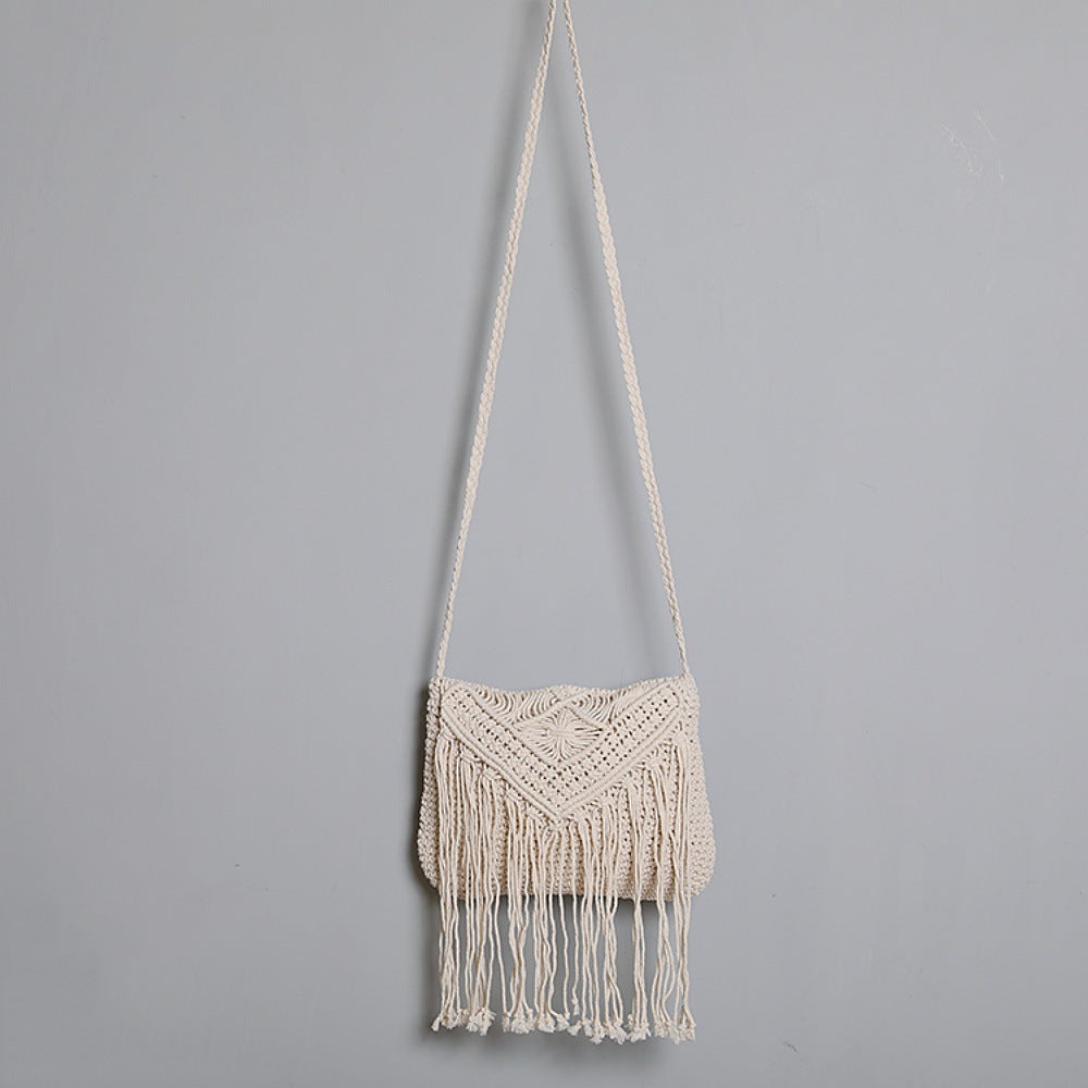 Macrame Crossbody Bag with Fringe Kalsten