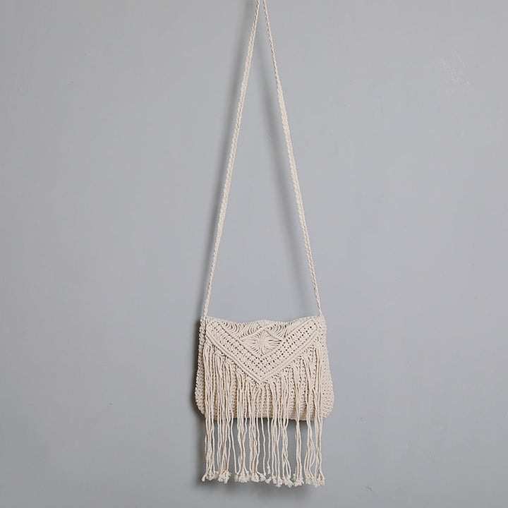 Macrame Crossbody Bag with Fringe Kalsten