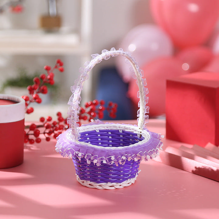 Ladies Decorative Child Basket with Ruffles Kalsten