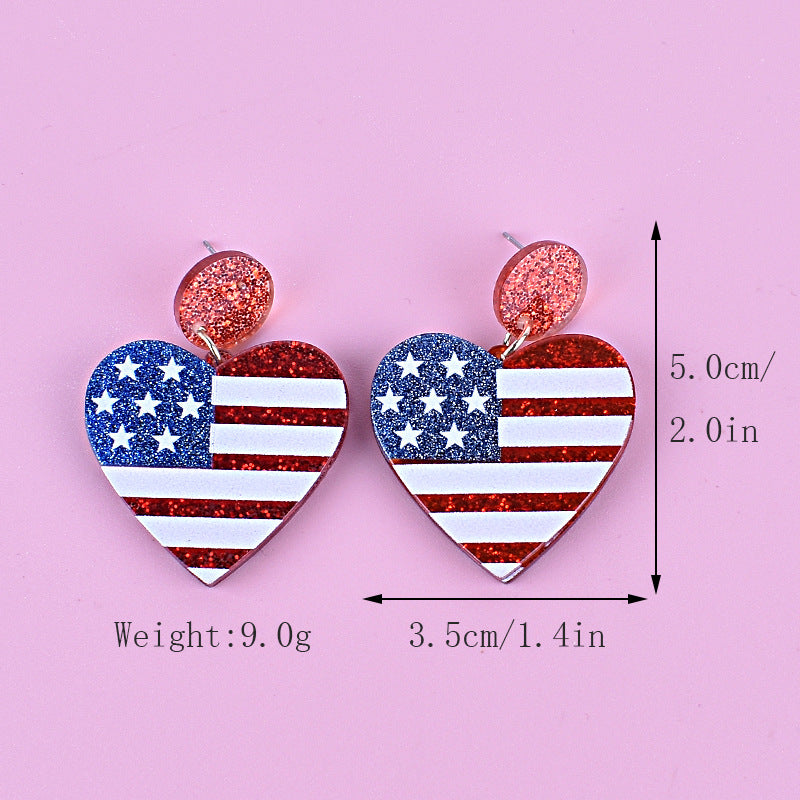 Women's nan triple star dangle glitter resin earrings with hypoallergenic hooks Kalsten
