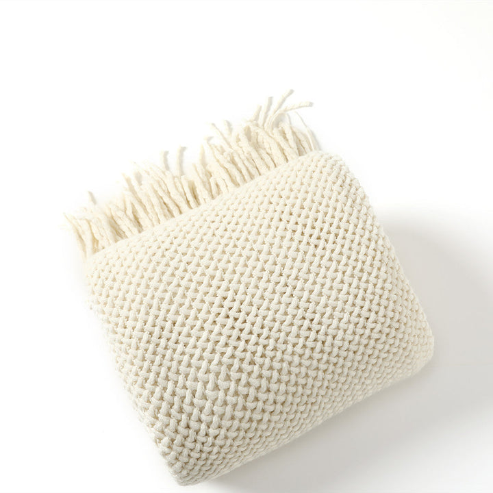 Women cozy knit blanket with decorative pattern Kalsten