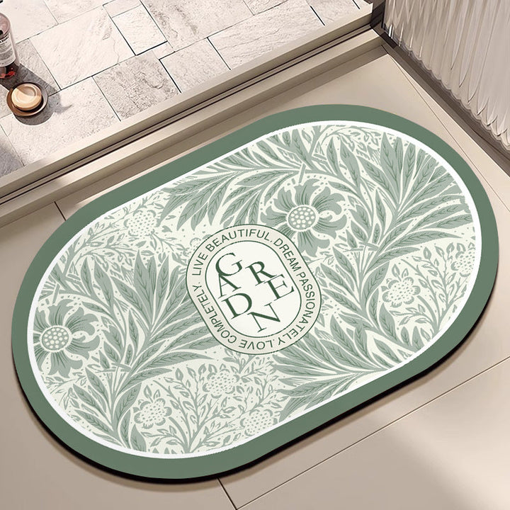 Oval Floral Bath Mat Kalsten