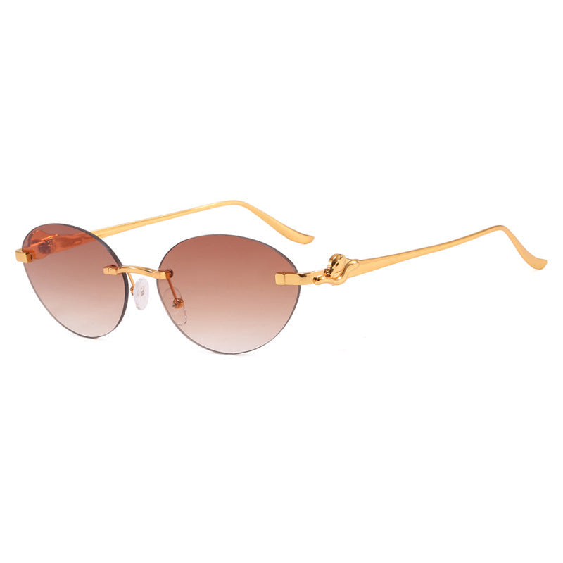 Women's round sunglasses with elegant, semi-transparent frame and fashionable details Kalsten