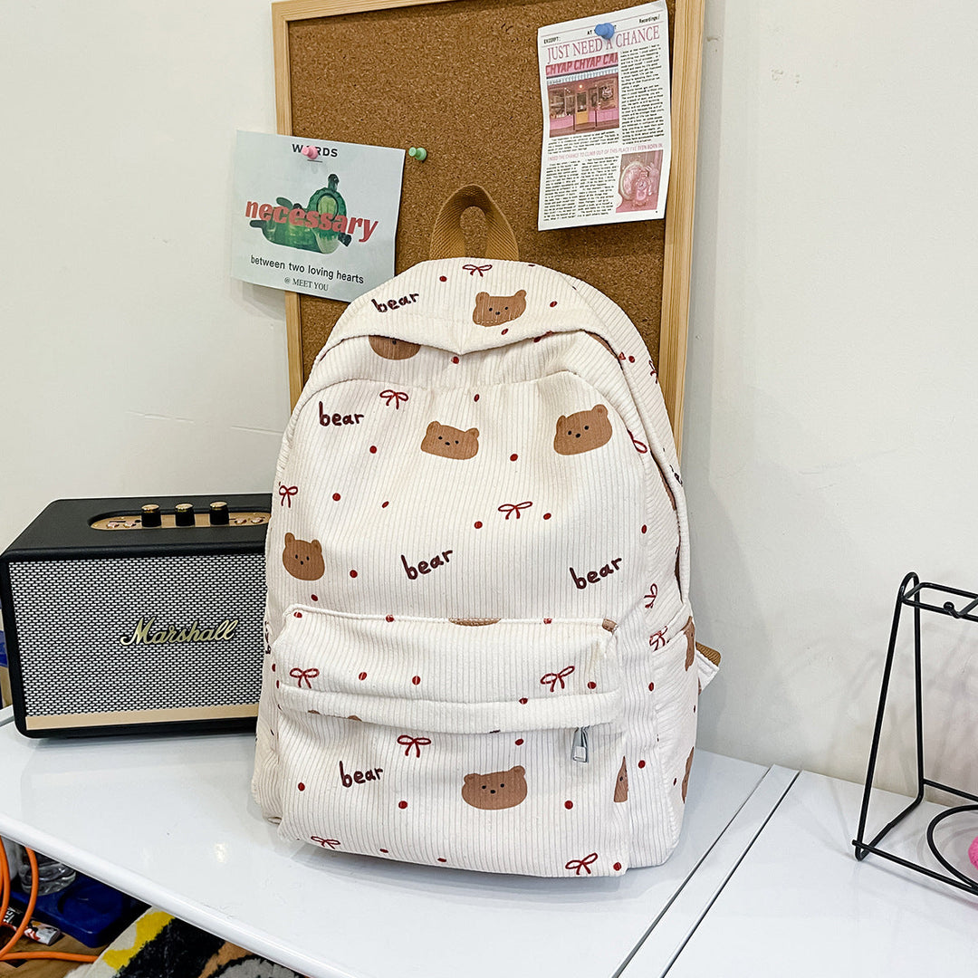 Cute Bear Print Backpack Kalsten
